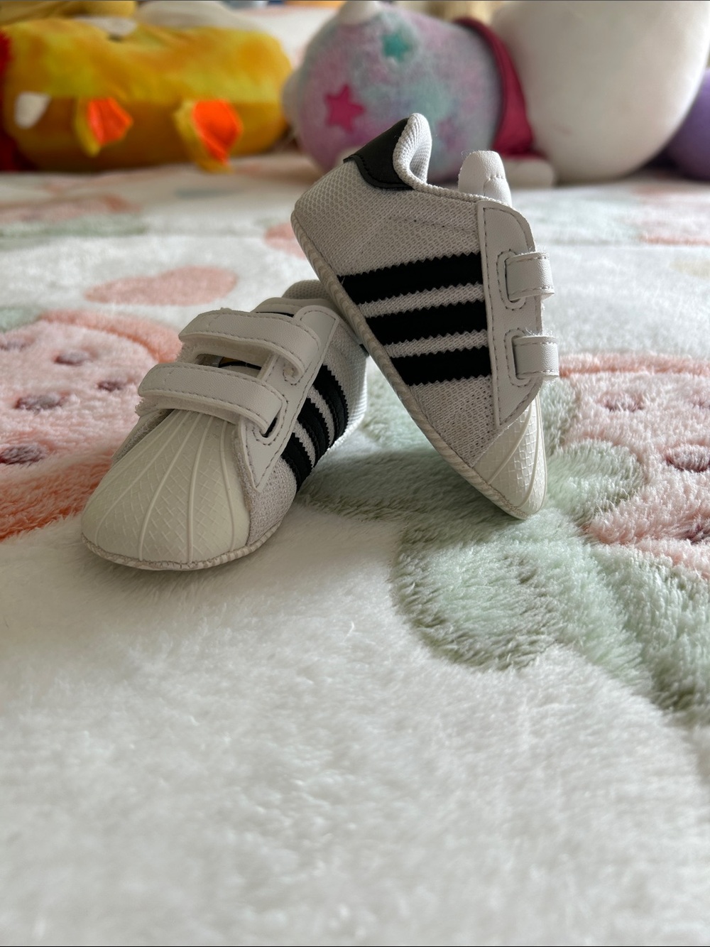 adidas White and Black Superstar Crib Shoe-2